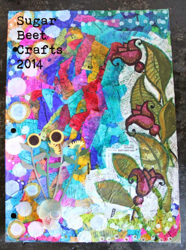 Recycled Beauty Art Page on Cereal Box by Brandie Bell